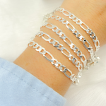 Load image into Gallery viewer, Sterling Silver Flat Figaro Link Chain