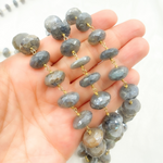 Load image into Gallery viewer, Coated Labradorite Faceted Rondel Gold Plated Wire Chain.