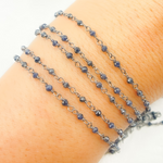 Load image into Gallery viewer, Blue Sapphire Oxidized Wire Chain