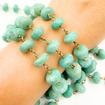 Load image into Gallery viewer, Amazonite Gold Plated Wire Chain