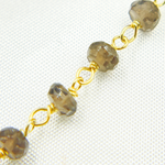 Load image into Gallery viewer, Smoky Quartz Gold Plated Wire Chain.