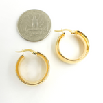 Load image into Gallery viewer, 14K Solid Gold Smooth Hoop Earrings.