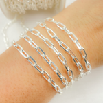 Load image into Gallery viewer, V184SS. 925 Sterling Silver Diamond Cut Paperclip Link Chain