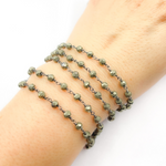 Load image into Gallery viewer, Pyrite Wire Wrap 925 Sterling Silver Wire Chain.