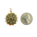 Load image into Gallery viewer, 925 Sterling Silver Black Rhodium with Diamonds Circle Shape Charm.