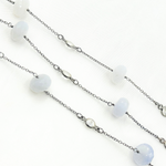 Load image into Gallery viewer, Natural Chalcedony & White Topaz Oxidized Connected Wire Chain.