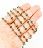 Load image into Gallery viewer, Smoky & Black Gem Stone Wire Wrapped Chain