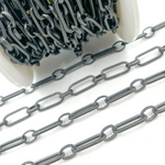 Load image into Gallery viewer, Black Rhodium Matt Sterling Silver Paperclip Chain
