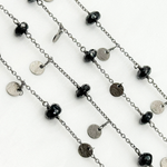 Load image into Gallery viewer, Black Spinel and Dangle Disc Oxidized Wire Chain.