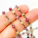 Load image into Gallery viewer, Multi Sapphire Faceted Oxidized Wire Chain.