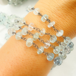 Load image into Gallery viewer, Aquamarine Oxidized Wire Chain.