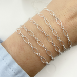 Load image into Gallery viewer, 925 Sterling Silver Twisted Oval and Round Link Chain.