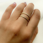 Load image into Gallery viewer, 14K Solid Gold Braid Ring.
