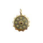Load image into Gallery viewer, 925 Sterling Silver Black Rhodium with Diamonds Circle Shape Charm.