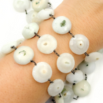 Load image into Gallery viewer, Solar Quartz Coin Shape Oxidized Wire Chain.