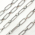 Load image into Gallery viewer, Oxidized Sterling Silver Diamond Cut Paperclip Chain