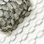 Load image into Gallery viewer, Crystal Rectangle Shape Bezel Oxidized Wire Chain