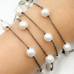 Load image into Gallery viewer, Freshwater Pearl Oxidized Connected Wire Chain