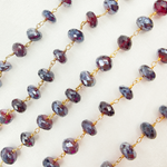 Load image into Gallery viewer, Coated Garnet Gold Plated Wire Chain