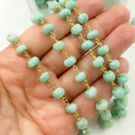 Load image into Gallery viewer, Amazonite Gold Plated 925 Sterling Silver Wire Chain