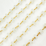 Load image into Gallery viewer, White Rainbow Moonstone Gold Plated Wire Chain.