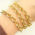 Load image into Gallery viewer, Gold Plated 925 Sterling Silver Rolo Link Chain.