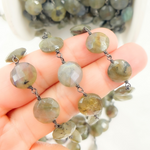 Load image into Gallery viewer, Labradorite Oxidized Wire Chain.