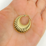 Load image into Gallery viewer, 14K Solid Gold Chunky Croissant Hoop