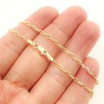 Load image into Gallery viewer, 14K Solid Yellow Gold Diamond Cut Marina Link Chain