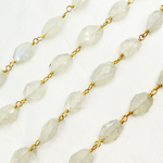 Load image into Gallery viewer, Moonstone Oval Shape Gold Plated Wire Chain