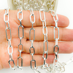 Load image into Gallery viewer, 925 Sterling Silver Flat Paper Clip Chain.