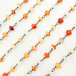Load image into Gallery viewer, Fire Opal Oxidized Gold Plated Wire Chain