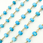 Load image into Gallery viewer, Turquoise Gold Plated Wire Chain