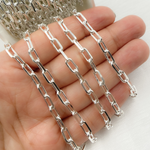 Load image into Gallery viewer, V184SS. 925 Sterling Silver Diamond Cut Paperclip Link Chain