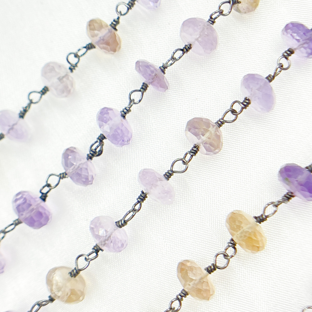 Ametrine Oxidized 925 Sterling Silver Wire Chain