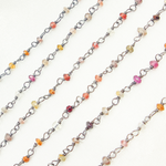 Load image into Gallery viewer, Multi Tunduru Sapphire Oxidized Wire Chain.