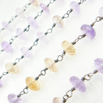 Load image into Gallery viewer, Ametrine Oxidized 925 Sterling Silver Wire Chain