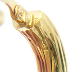Load image into Gallery viewer, 14K Solid Gold Flat Diamond Cut Hoop Earrings