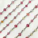 Load image into Gallery viewer, Multi Sapphire Pink Oxidized Wire Chain. MSA10