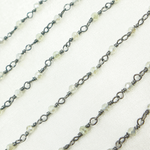 Load image into Gallery viewer, Coated Prehnite Oxidized 925 Sterling Silver Wire Chain.