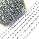Load image into Gallery viewer, Coated Black Spinel Wire Wrap Chain