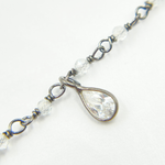 Load image into Gallery viewer, White Topaz & CZ Dangle Oxidized Wire Chain
