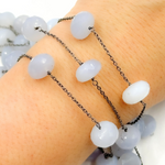 Load image into Gallery viewer, Natural Chalcedony Oxidized Wire Chain