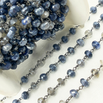 Load image into Gallery viewer, Coated Blue Quartz Oxidized Chain.