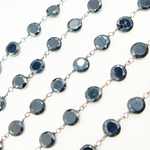 Load image into Gallery viewer, Black Spinel Hexagon Shape Oxidized Wire Chain