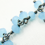 Load image into Gallery viewer, Blue Chalcedony Cluster Dangle 3.5mm Oxidized Wire Chain.