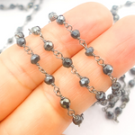 Load image into Gallery viewer, Coated Black Spinel Wire Wrap Chain