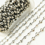 Load image into Gallery viewer, Steel Pyrite Small Coin Shape Oxidized Wire Chain.