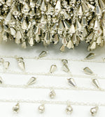Load image into Gallery viewer, Steel Pyrite Drop Dangle 925 Sterling Silver Wire Chain.