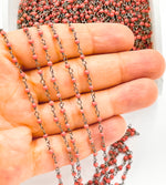 Load image into Gallery viewer, Red Coral Wire Wrap Chain. COR5